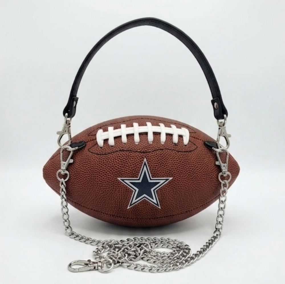 LIMITED EDITION HANDMADE Youth Size Football Purse (DALLAS COWBOYS) 🏈 - Picture 2 of 5